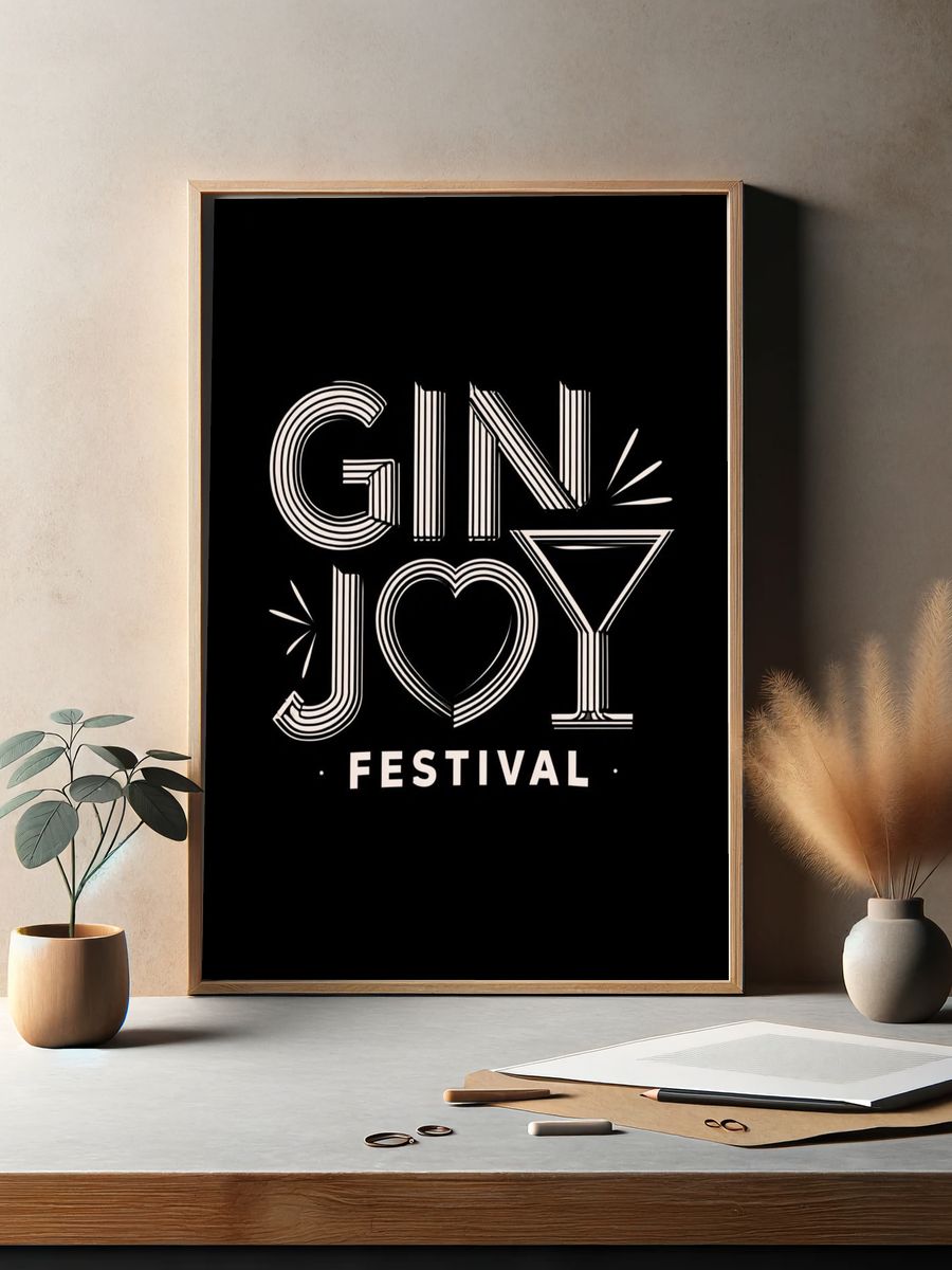 Gin Joy Festival Typography Poster. — room view 2