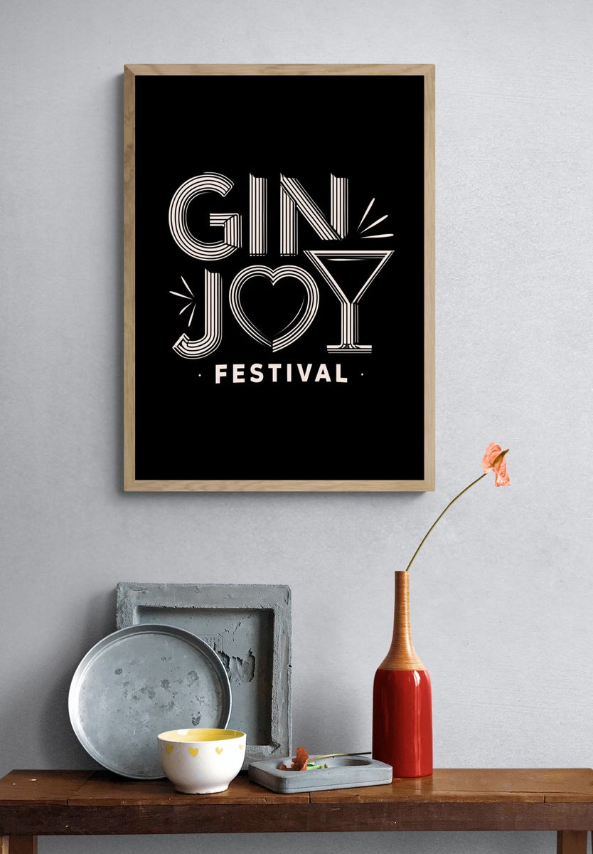 Gin Joy Festival Typography Poster. — room view 3