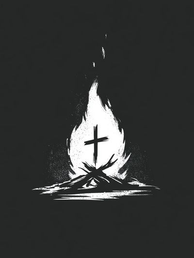 Minimalist Cross Fire Poster. poster