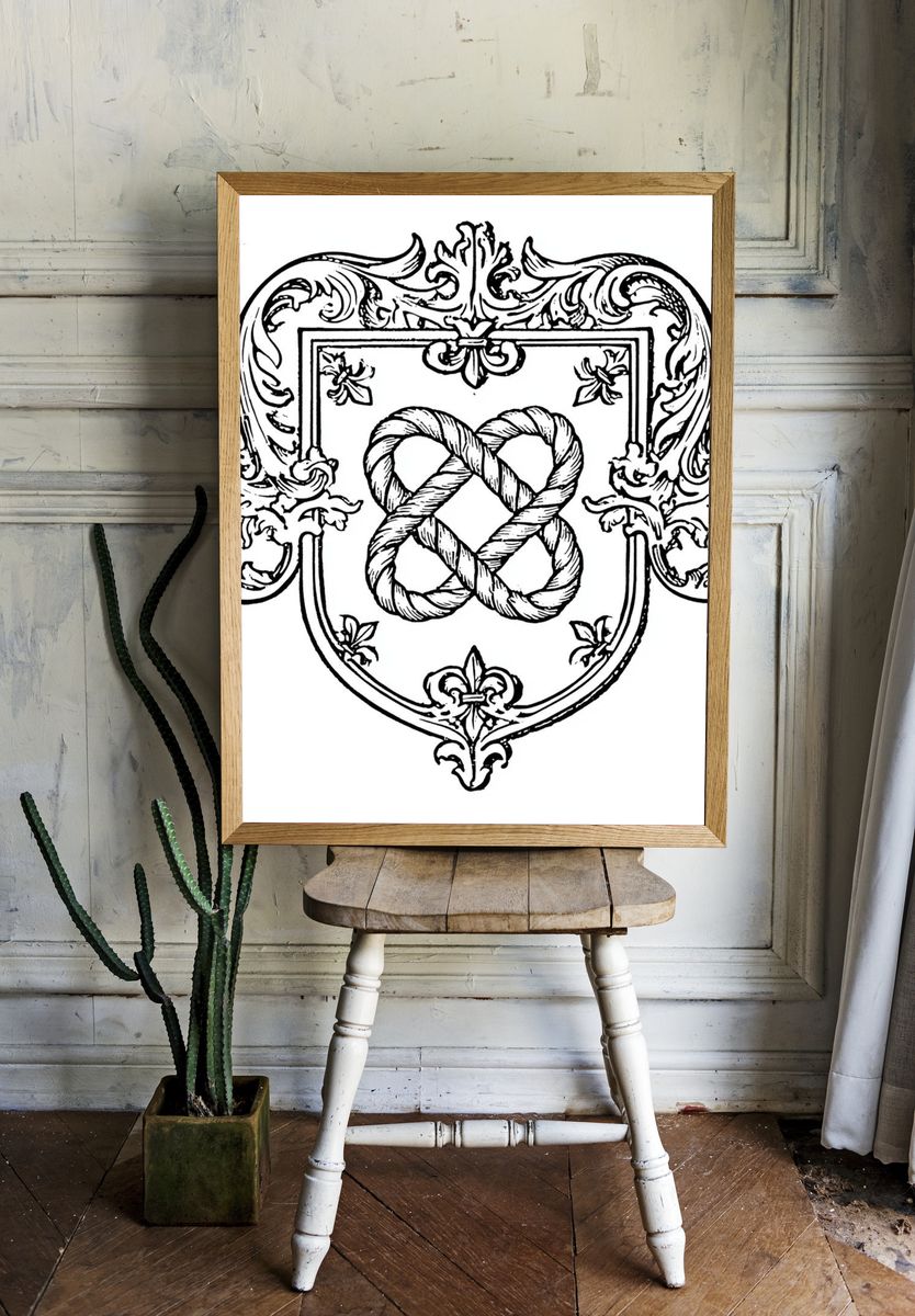 Ornate Rope Knot Typography Print. — room view 1