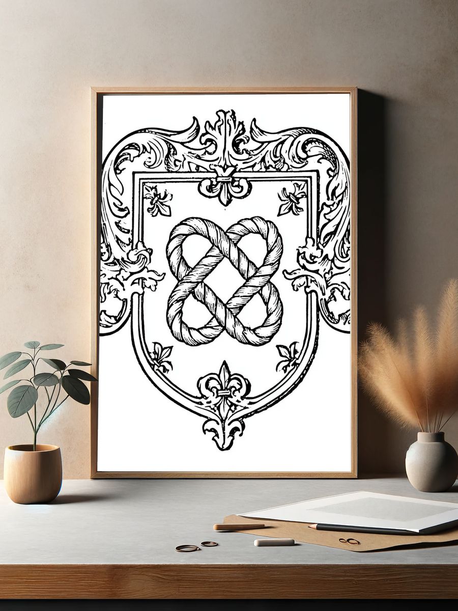 Ornate Rope Knot Typography Print. — room view 2