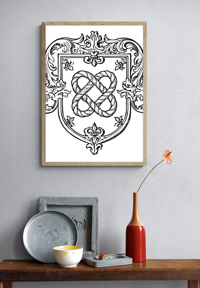 Ornate Rope Knot Typography Print. — room view 3