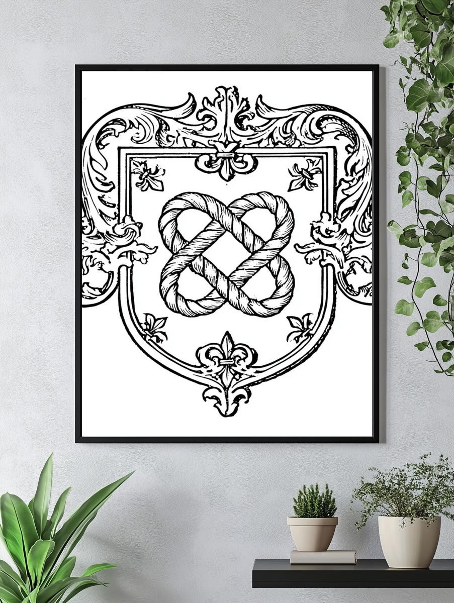 Ornate Rope Knot Typography Print. — room view 4