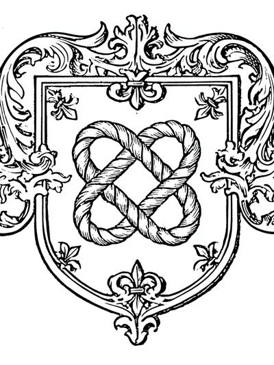 Ornate Rope Knot Typography Print. poster