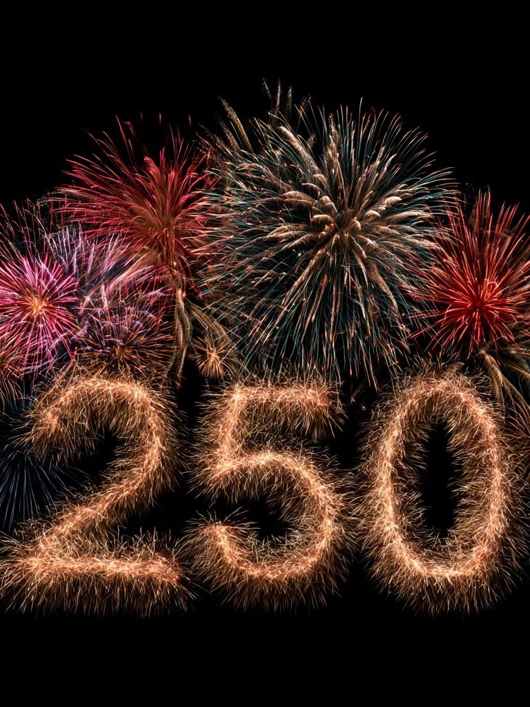 250 Fireworks Typography Poster. poster — typography art