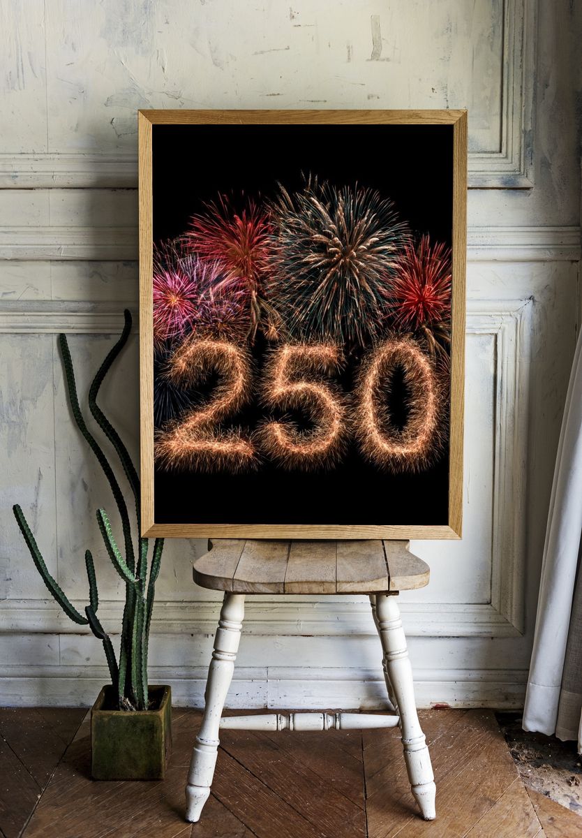 250 Fireworks Typography Poster. — room view 1
