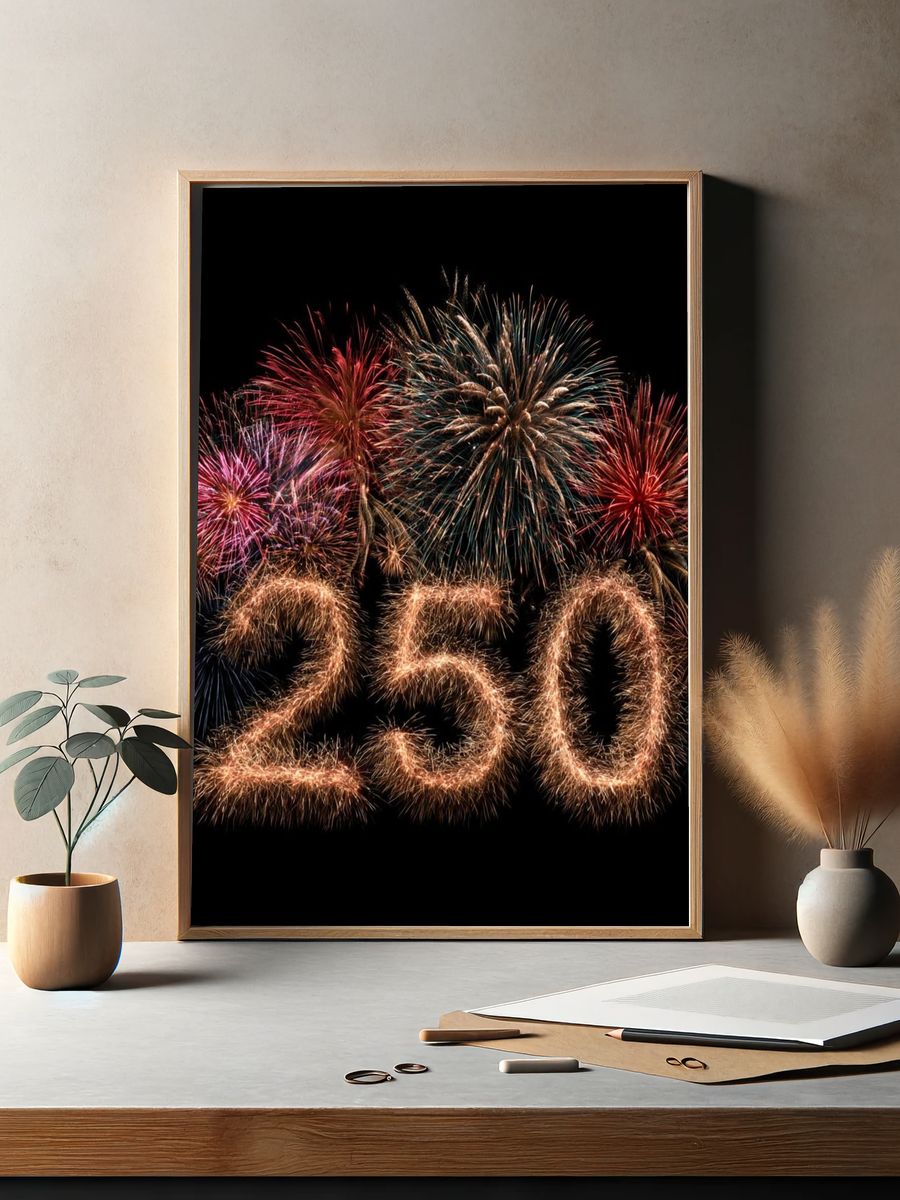 250 Fireworks Typography Poster. — room view 2