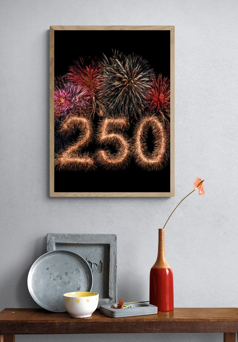250 Fireworks Typography Poster. — room view 3