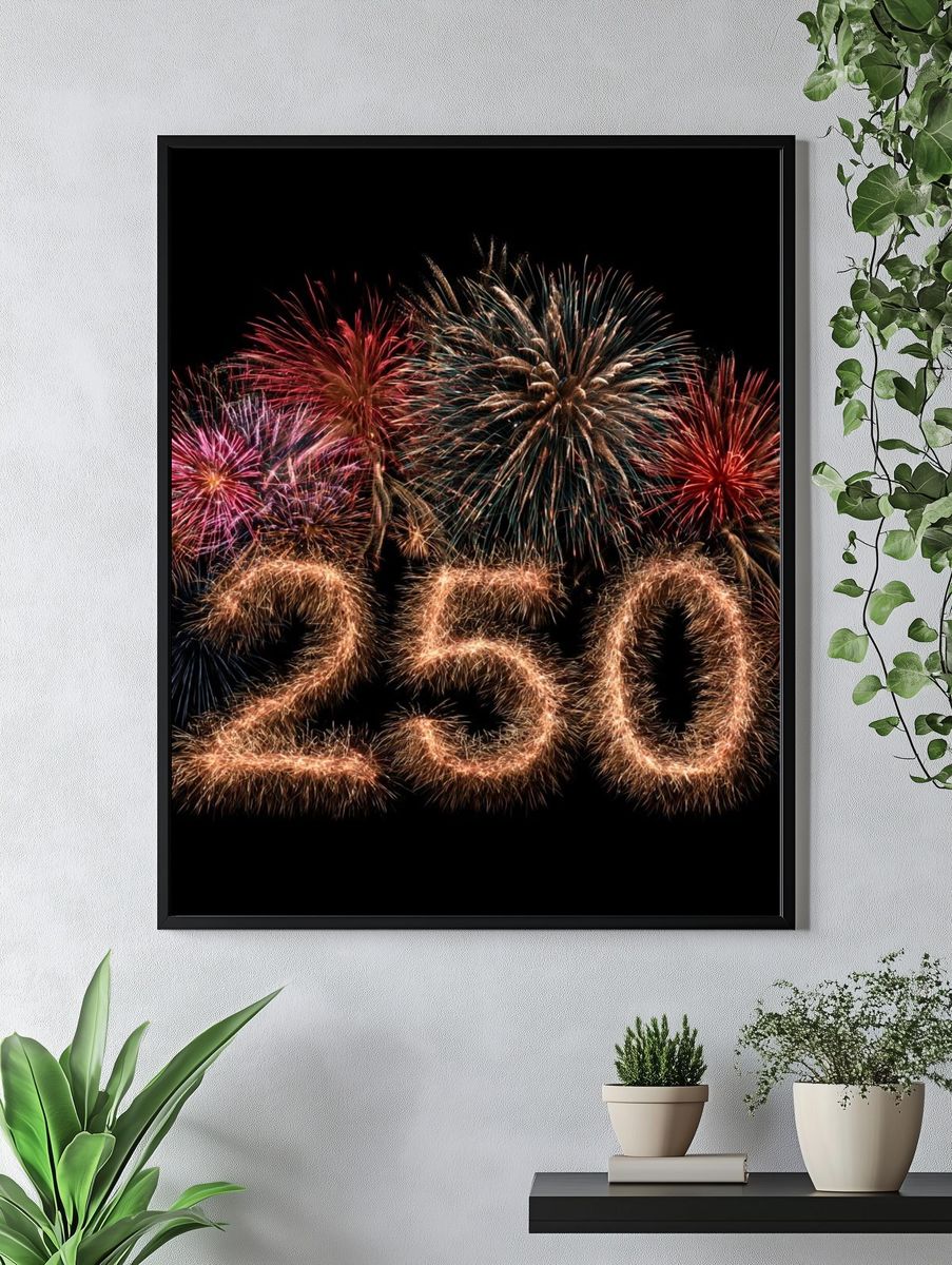 250 Fireworks Typography Poster. — room view 4