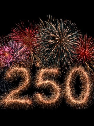 250 Fireworks Typography Poster.