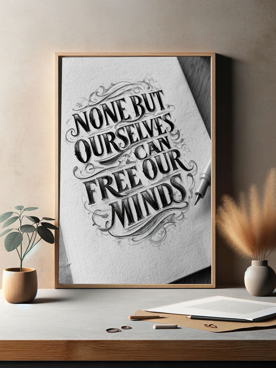 None But Ourselves Typography Poster. — room view 2