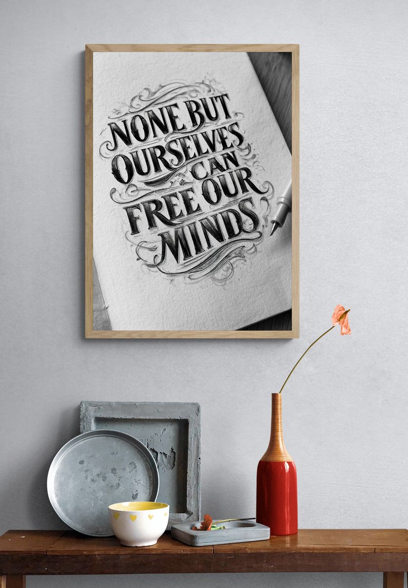 None But Ourselves Typography Poster. — room view 3
