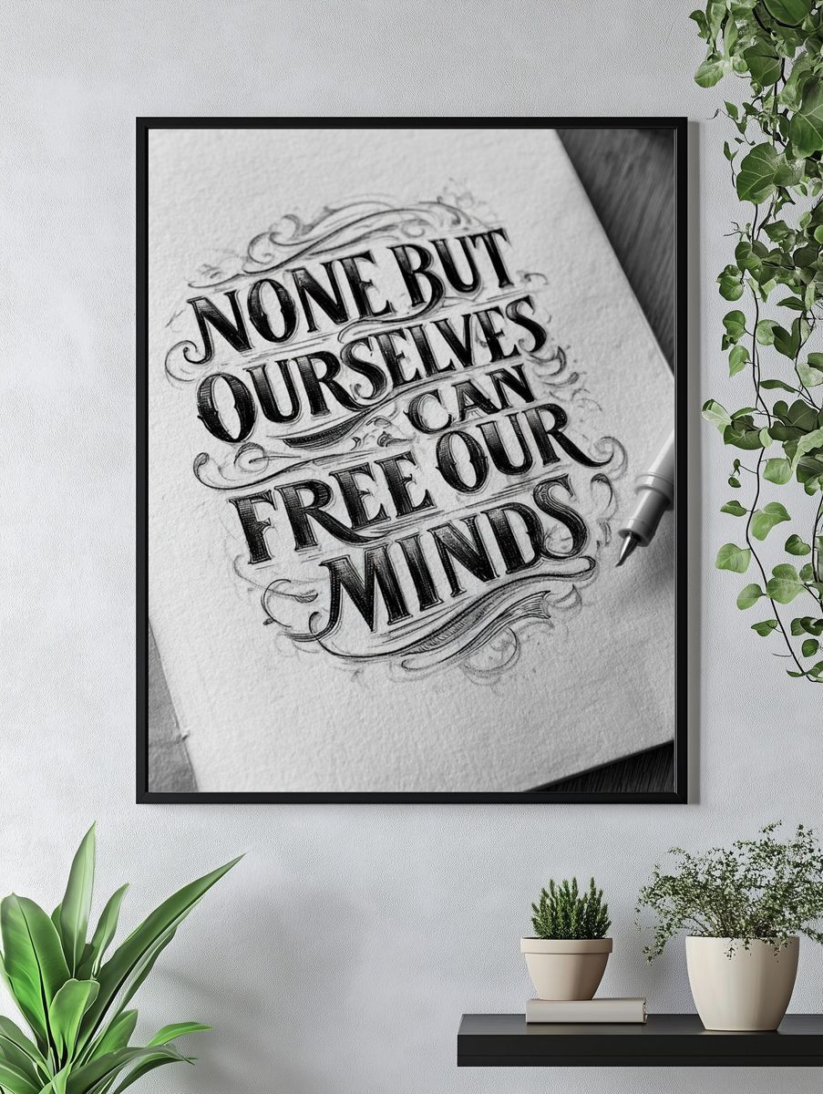 None But Ourselves Typography Poster. — room view 4