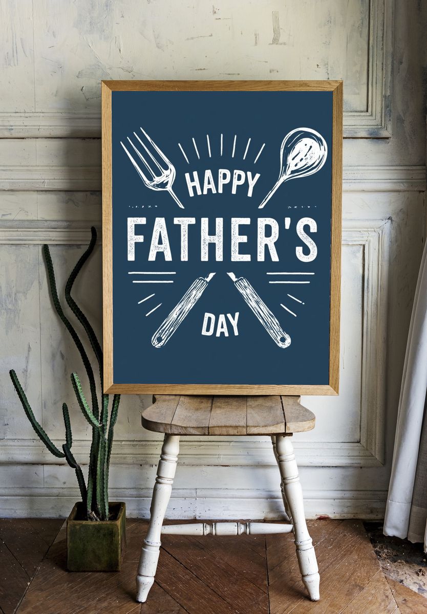 Happy Father's Day Typography Poster. — room view 1