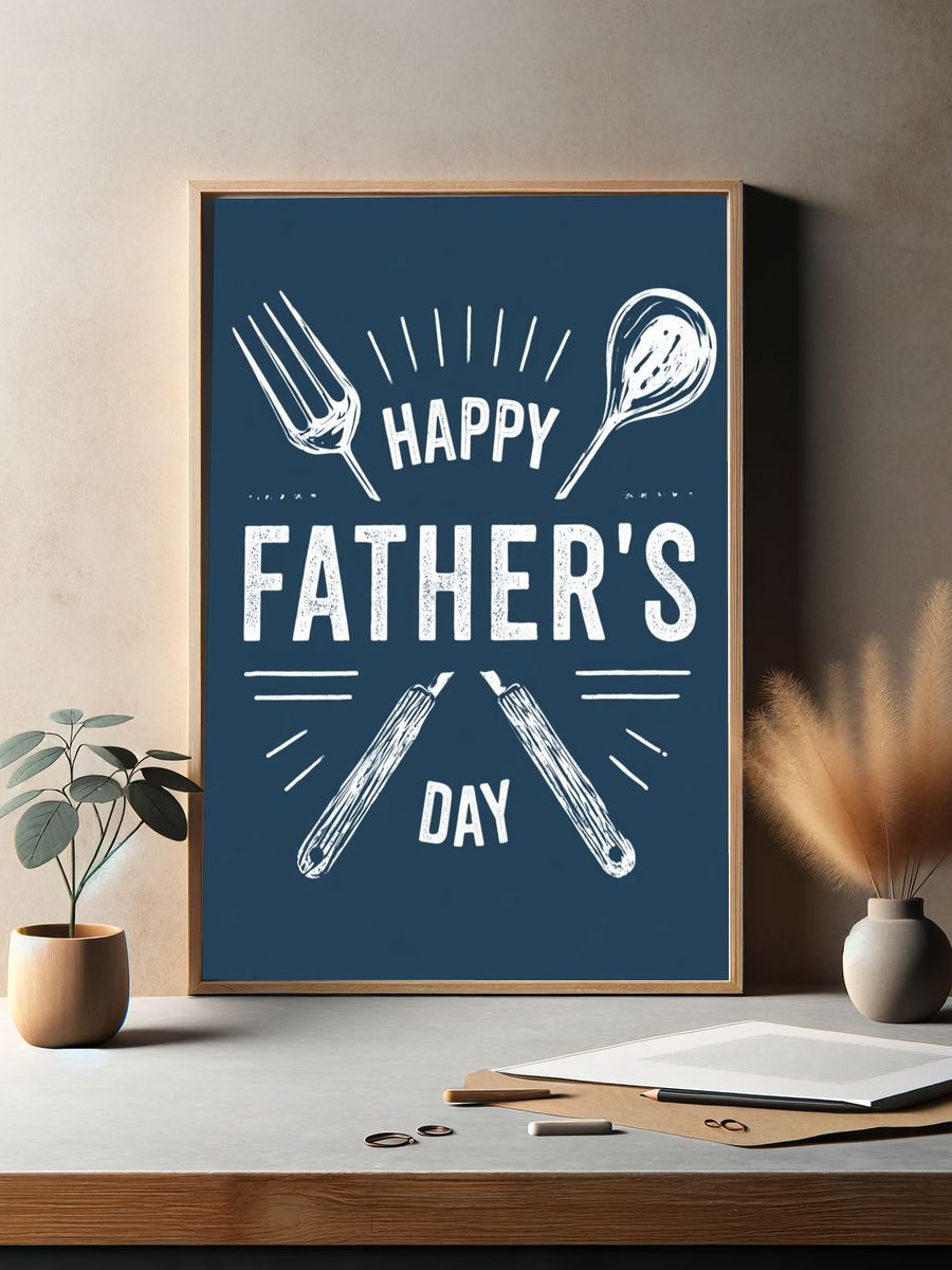 Happy Father's Day Typography Poster. — room view 2