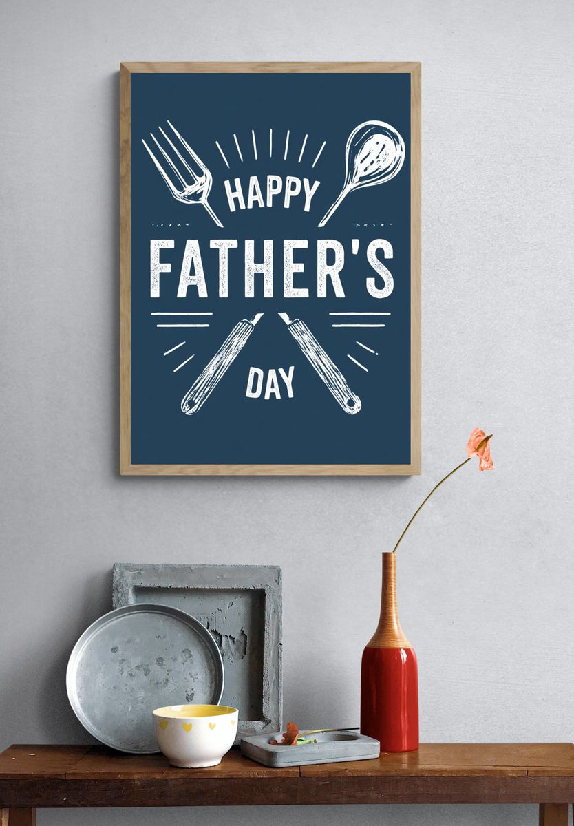 Happy Father's Day Typography Poster. — room view 3