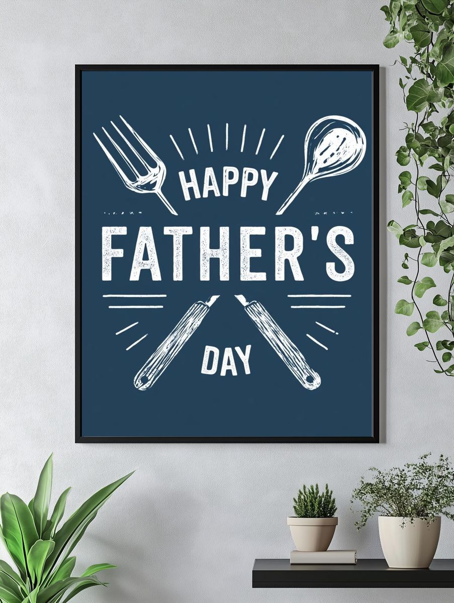 Happy Father's Day Typography Poster. — room view 4