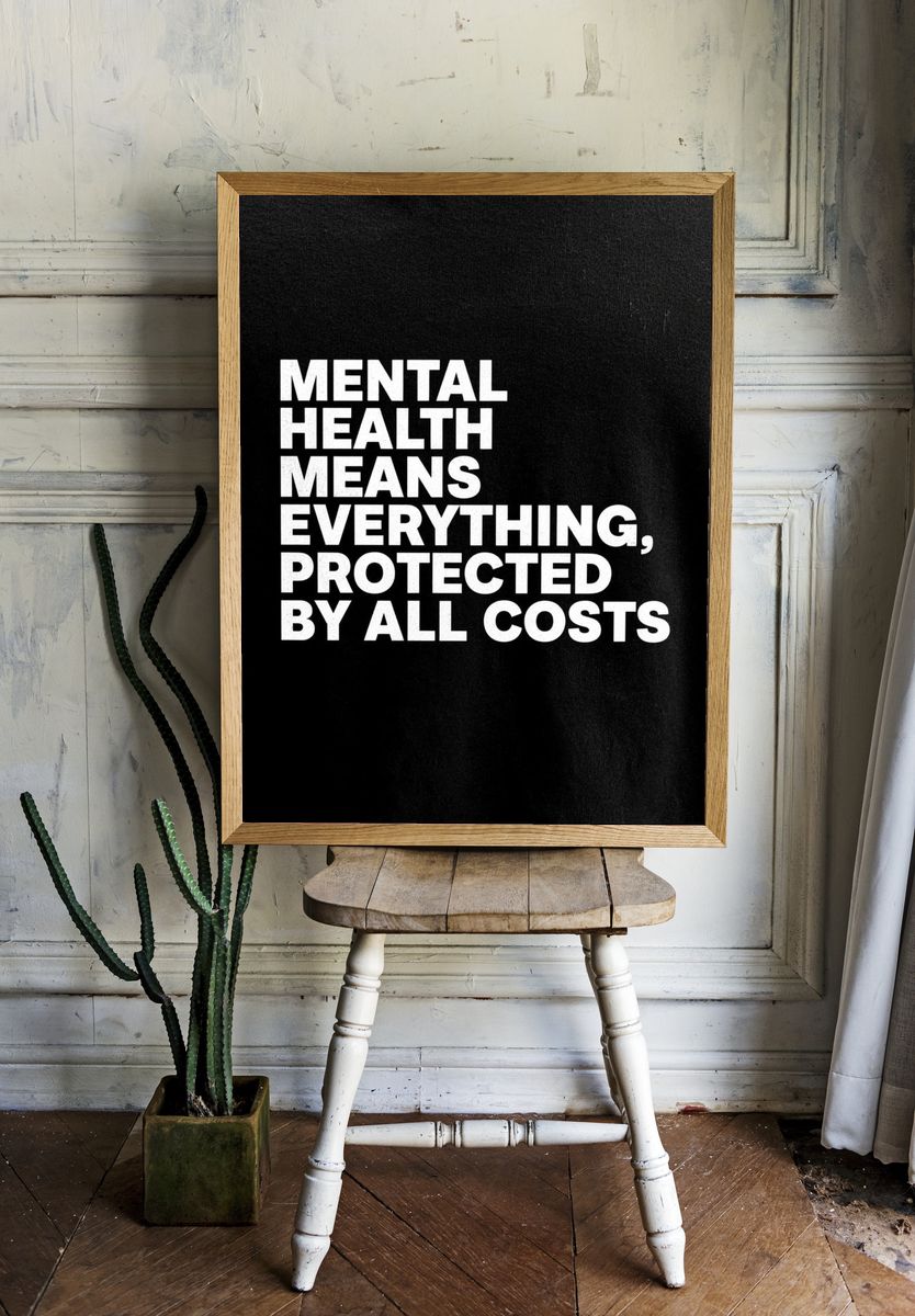 Mental Health Typography Poster. — room view 1