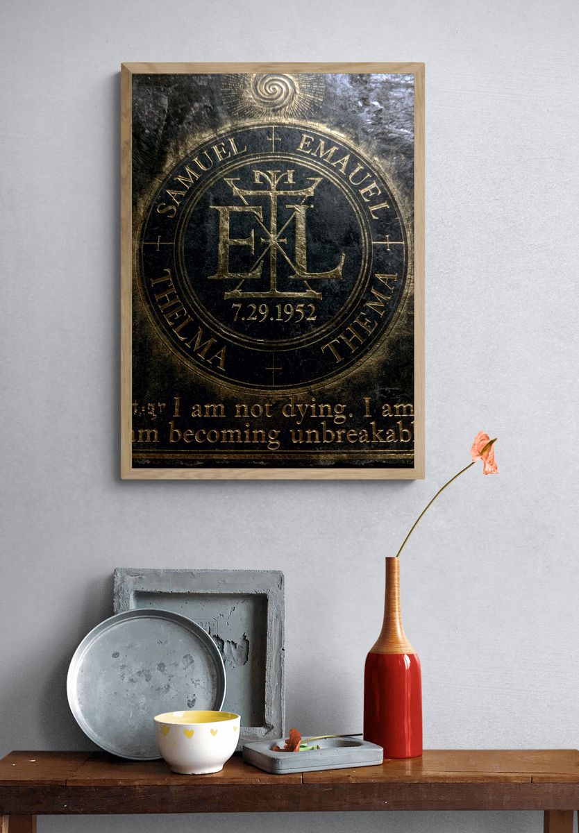 Samuel Emauel Emblem Typography Print. — room view 3