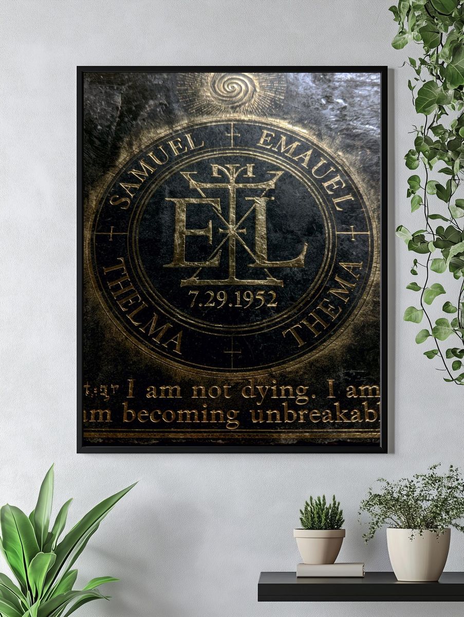 Samuel Emauel Emblem Typography Print. — room view 4