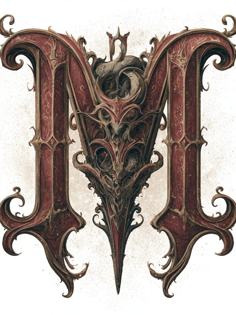Ornate Gothic M Poster. poster detail
