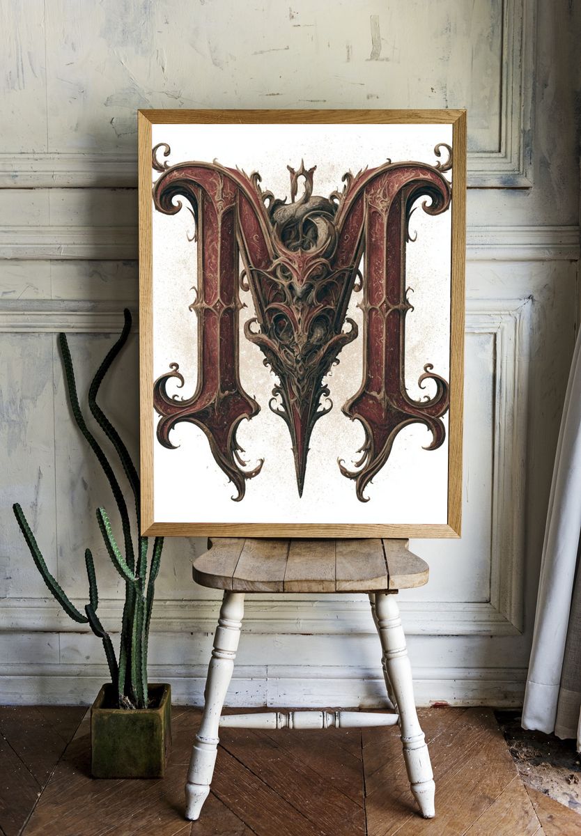Ornate Gothic M Poster. room preview