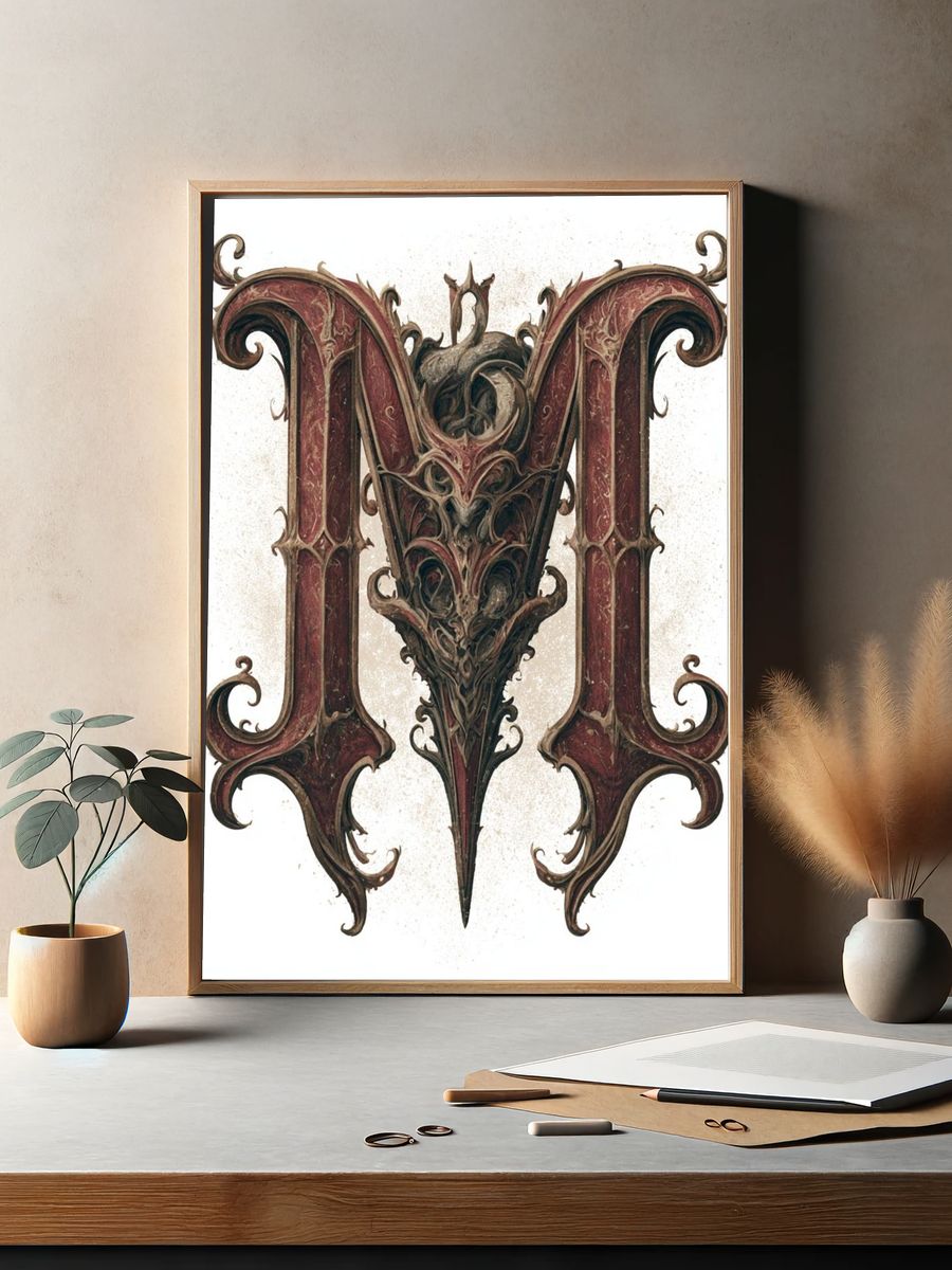 Ornate Gothic M Poster. — room view 2