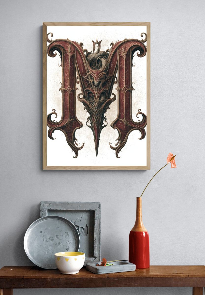Ornate Gothic M Poster. — room view 3