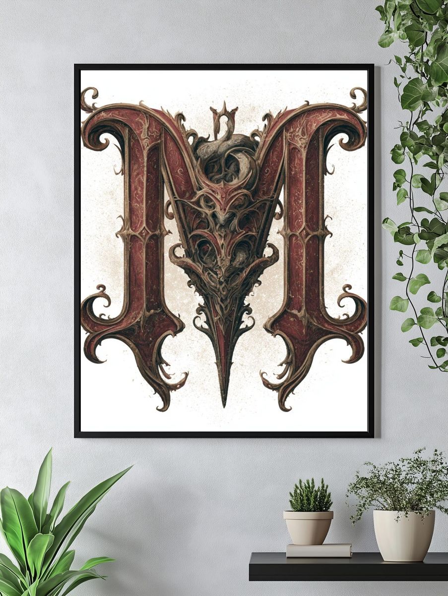 Ornate Gothic M Poster. — room view 4
