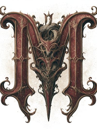 Ornate Gothic M Poster.