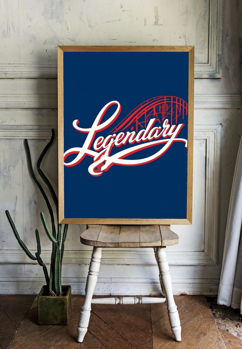 Legendary Script Typography Poster. — room view 1