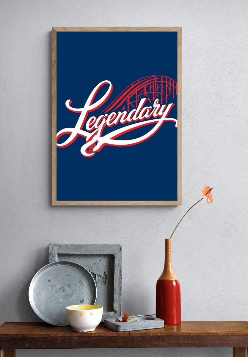 Legendary Script Typography Poster. — room view 3