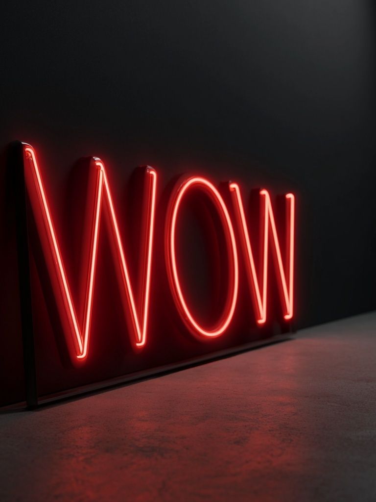 Neon Wow Typography Poster. poster — typography art