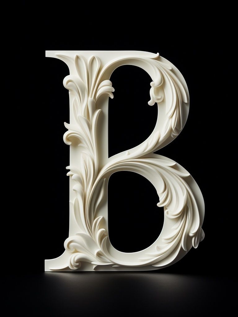 Ornate Letter B Typography Print. poster — typography art