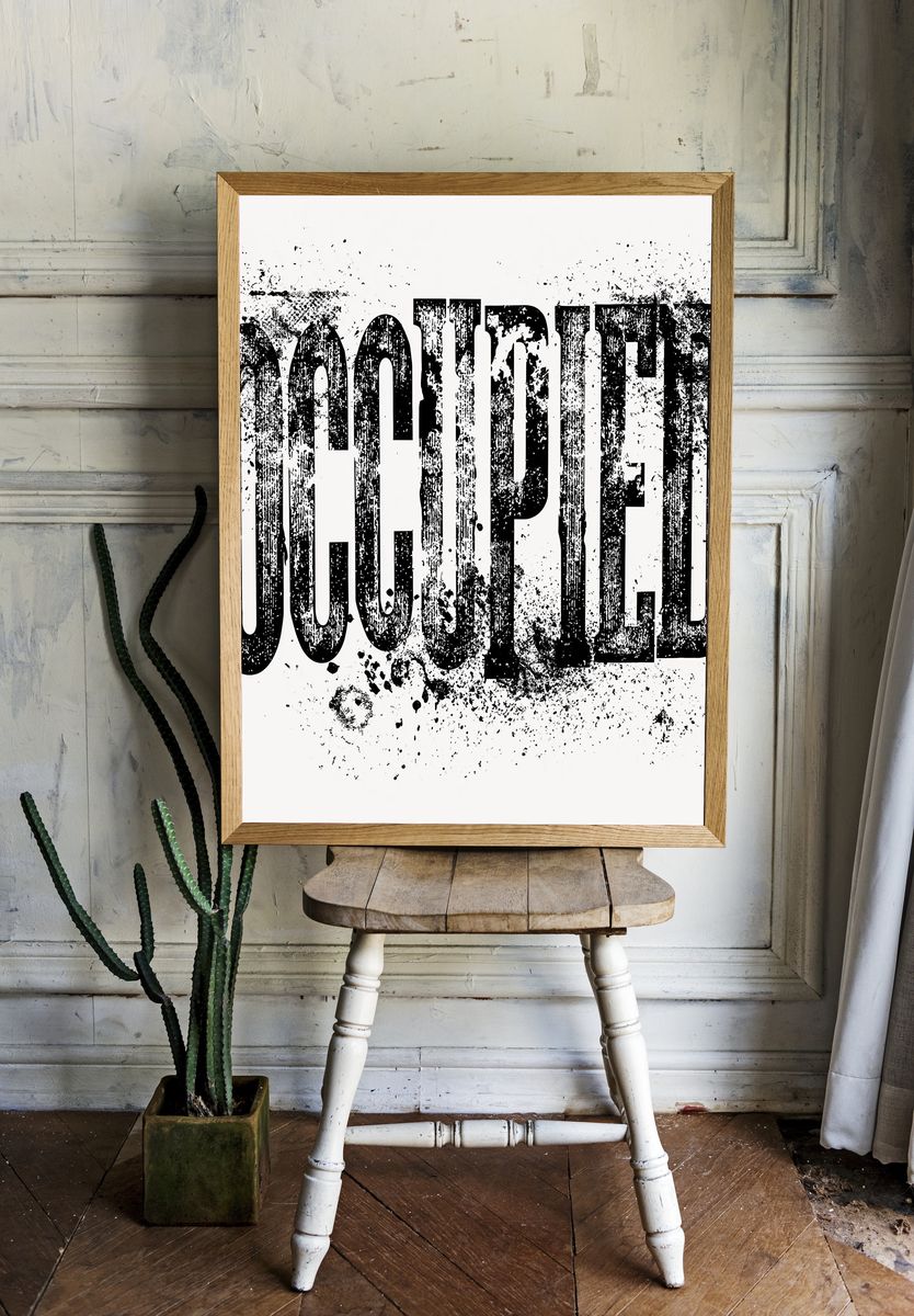 Censored Grunge Typography Poster. — room view 1