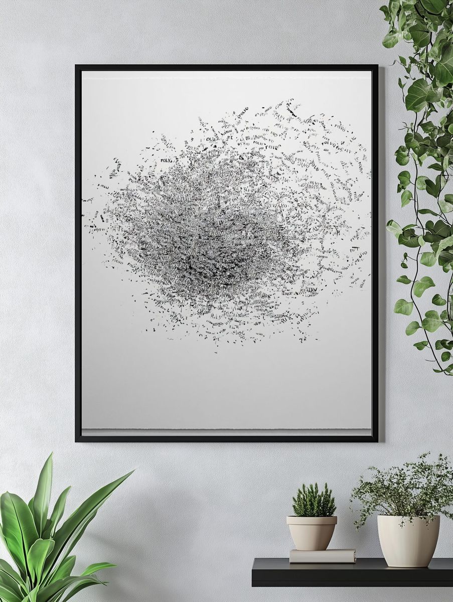 Abstract Typographic Burst Poster. — room view 4