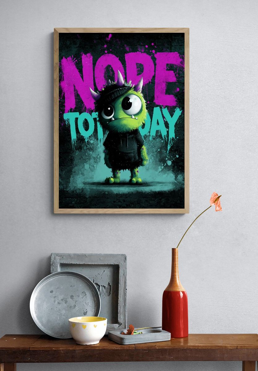 Nope Monster Typography Poster. — room view 3