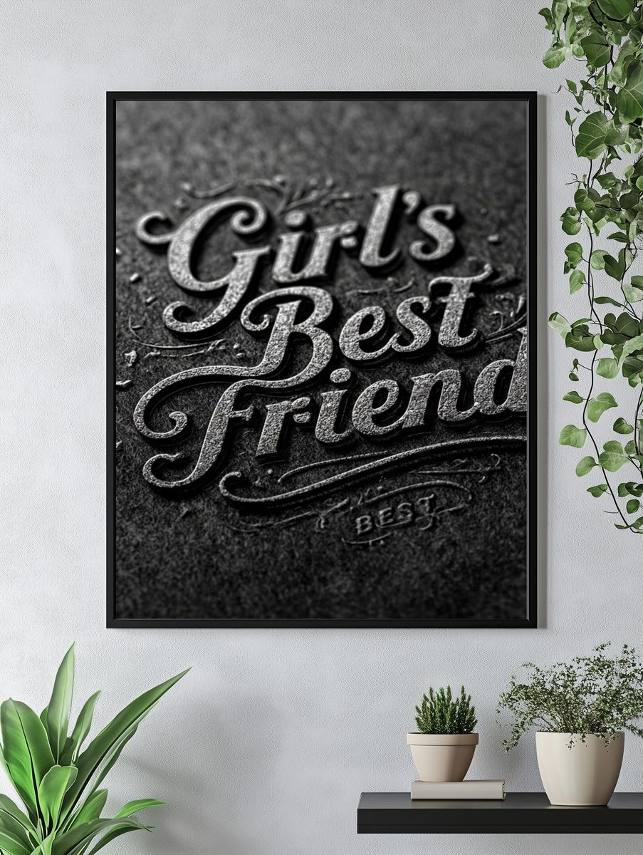 Girls Best Friend Typography Poster. — room view 4
