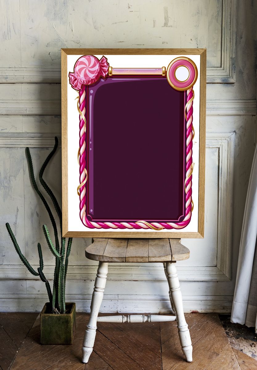 Candy Frame Typography Poster. — room view 1