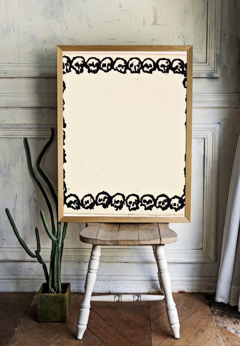 Skull Border Typography Print. — room view 1