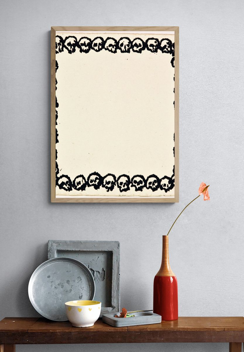 Skull Border Typography Print. — room view 3
