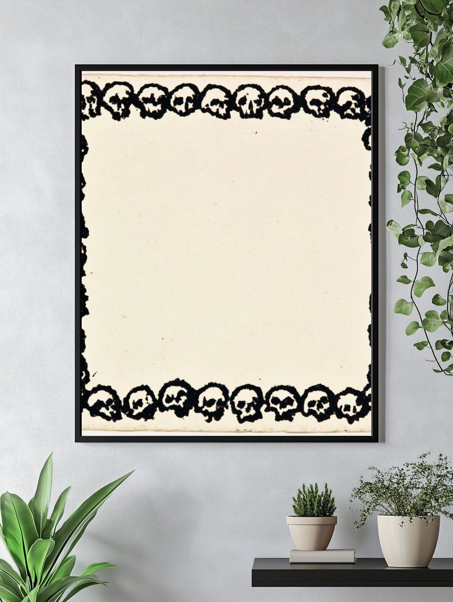 Skull Border Typography Print. — room view 4