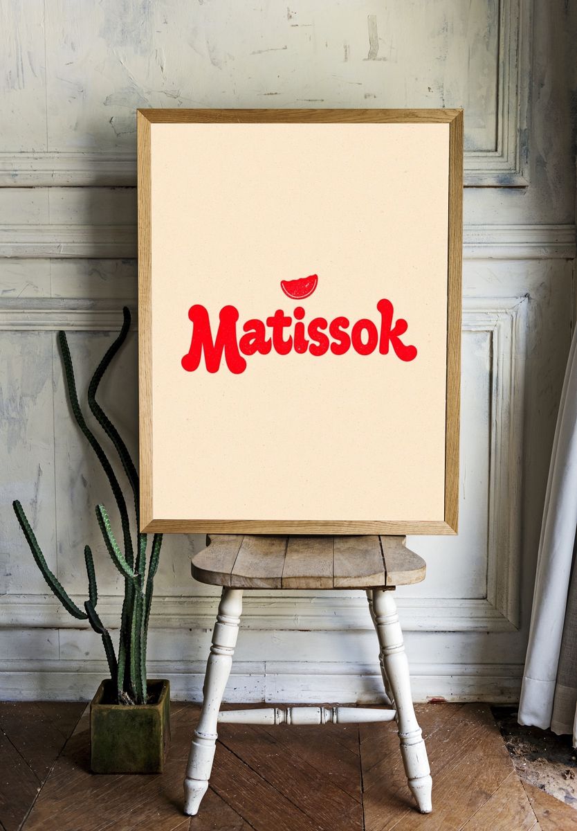 Matisse-Inspired Typography Poster. room preview