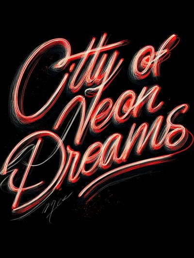 City of Neon Dreams Typography Poster. poster