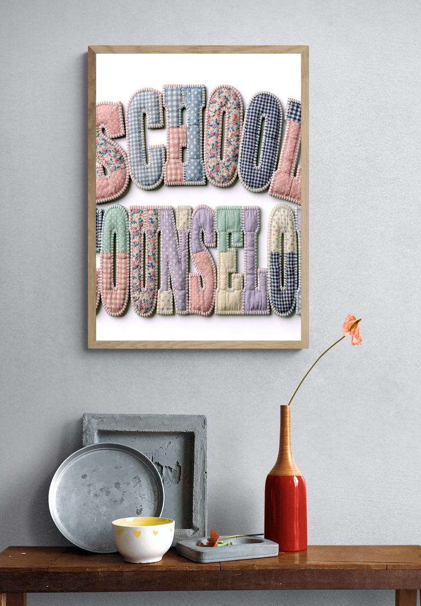 School Counselor Typography Print. — room view 3