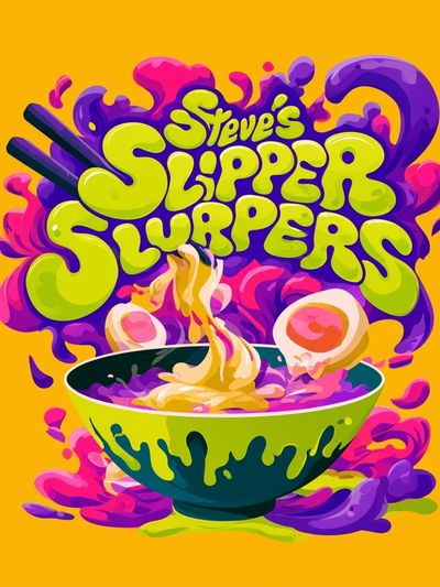 Steve's Slipper Slurpers Typography Poster. poster