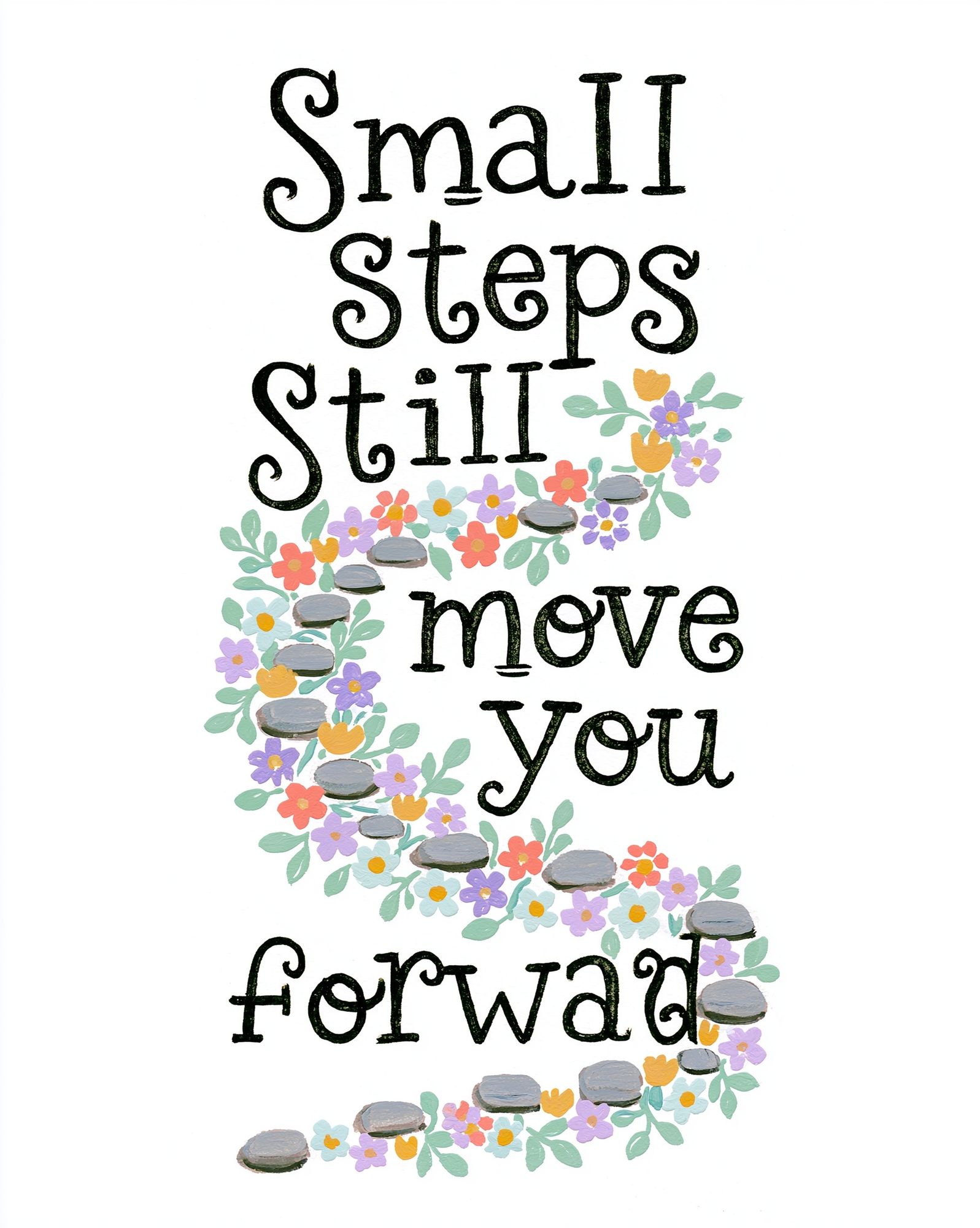 Small Steps Still Move You Typography Poster. poster detail