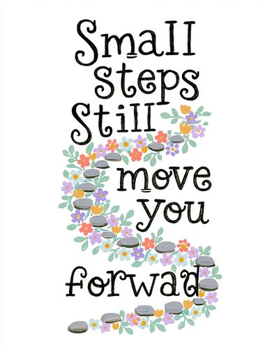 Small Steps Still Move You Typography Poster. poster