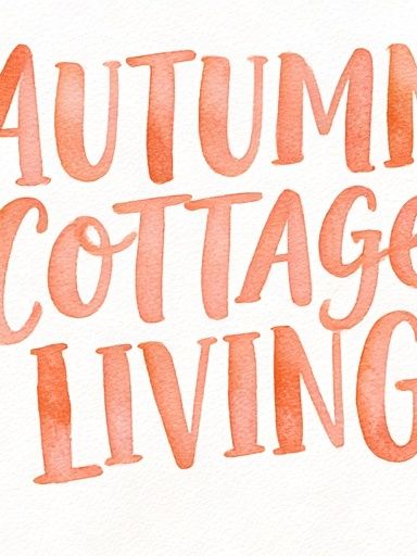 Autumn Cottage Living Typography Poster. poster — typography art