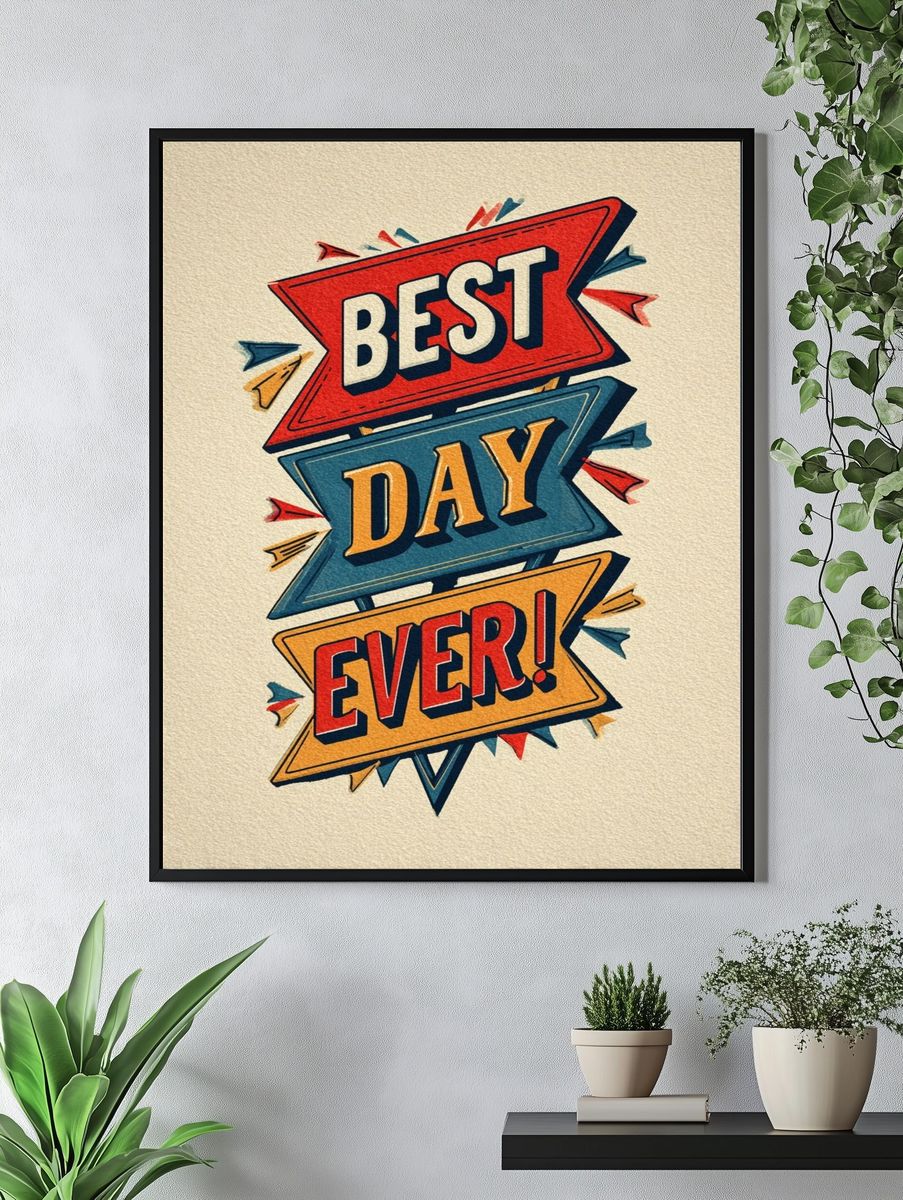 Best Day Ever — Typography Print. — room view 4